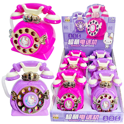 儿童糖果玩具早教仿真老式复古手摇转轮拨号响铃电话机小礼物批发
