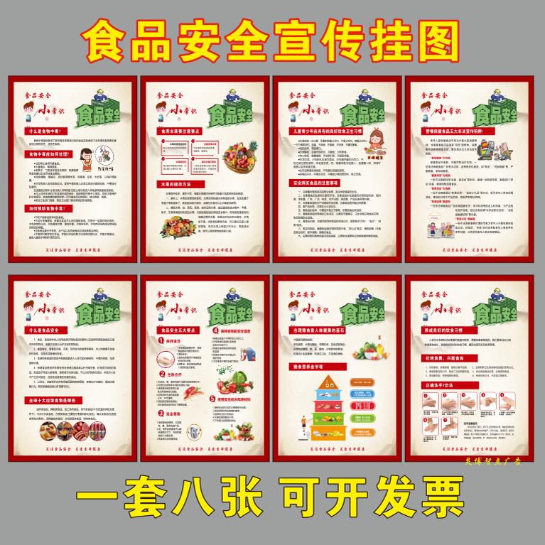 食品安全小知识标语展板宣传口号大全海报挂图学校食堂餐厅贴纸