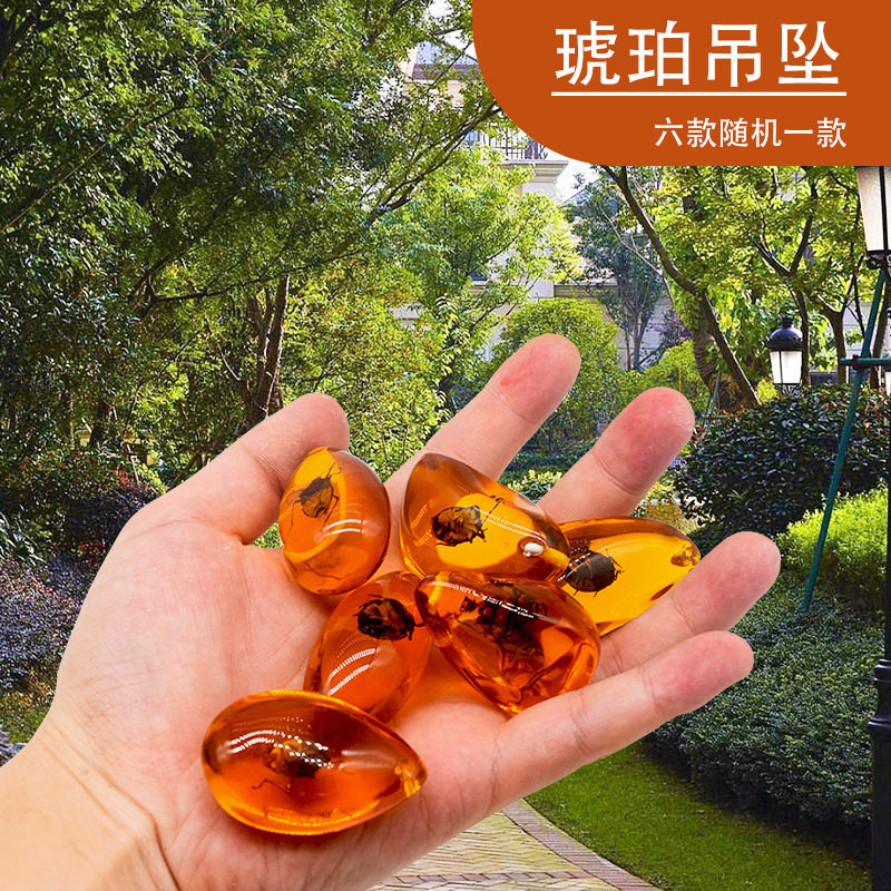 树脂琥珀挂坠 奇特工业品项链水滴形昆虫标本吊坠小饰品