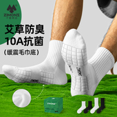 子墨艾草防臭袜子男款 冬季 中筒纯棉纱线7a抗菌防脚气男生运动长袜