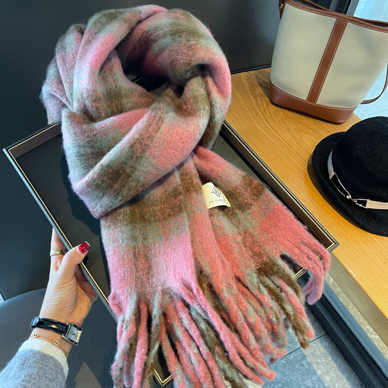 好温柔的粉色大围巾韩系格子流苏披肩冬季百搭保暖加厚马海毛围脖,服饰配件/皮带/帽子/围巾,围巾/丝巾/披肩,淘宝优惠券,粉丝福利购,淘宝优惠卷