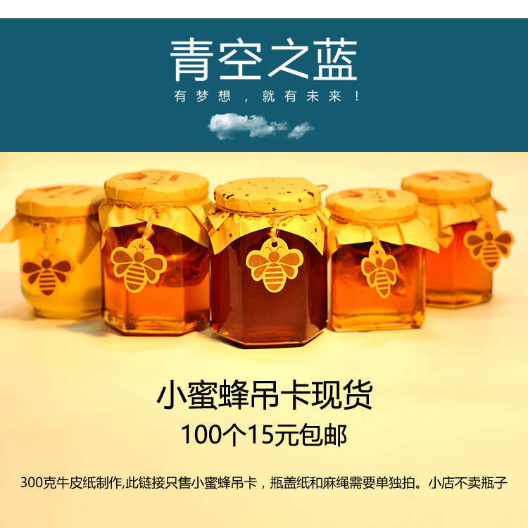 小蜜蜂纸卡个性蜂蜜包装吊牌 幼儿园diy创意特色小卡片  包邮