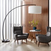 定制现代中式 售楼处大堂创意Naples大型黑色钓鱼落地灯酒店客厅灯