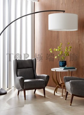 定制现代中式售楼处大堂创意Naples大型黑色钓鱼落地灯酒店客厅灯