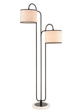 Hadrian 哑光黑色两灯落地灯北欧设计师轻奢客厅大理石雕塑落地灯