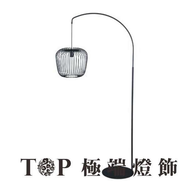 现代新中式铁艺鸟笼落地灯简约酒店客厅书房定制出口日式大钓鱼灯