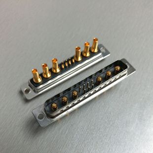 D-SUB混合大电流13W6打线式公座 军工级插头 7+6压线式插座连接器