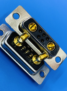 车针镀金7W2焊线母头 重载大电流D-SUB连接器5+2芯插座汽车接插件