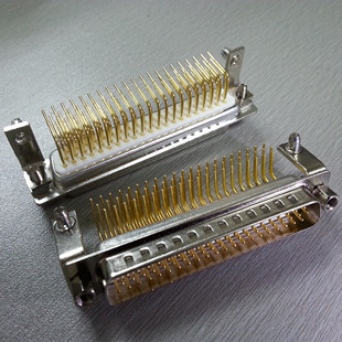 D-SUB连接器 镀金车针 实芯HDR62pin 弯脚焊板公座 62芯公头 三排