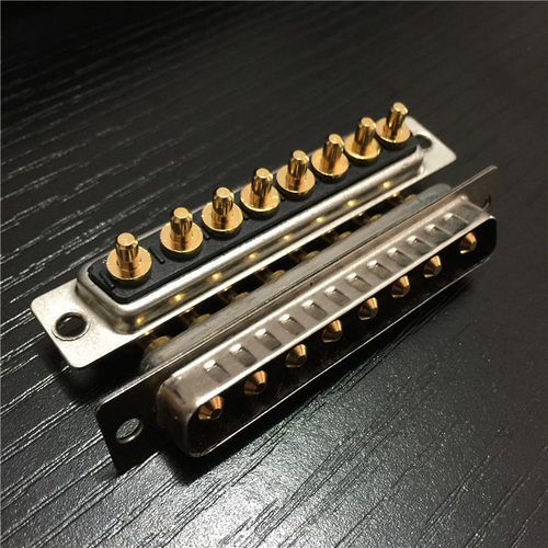 8W8公头直插焊板大电流连接器 8芯插座D-SUB混合大电源180度直插