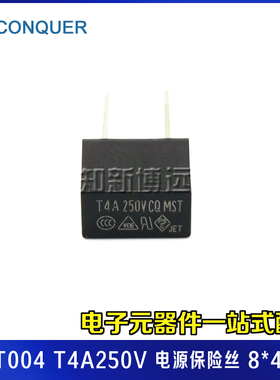 MST004 功得电源保险丝 T4A250V 微型 慢熔断  黑色插件 方形塑封