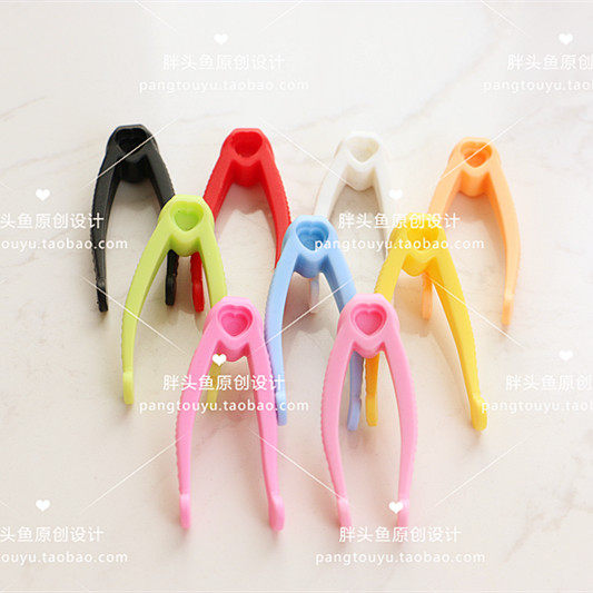 可爱桃心硅胶隐形眼镜夹子佩带棒彩色爱心镊子糖果色夹子配件批发