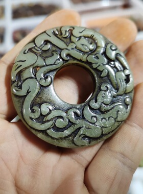 玉石原石仿古玉老玉天然岫玉雕LJ