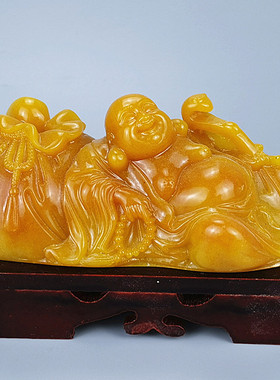 风水玄关摆件弥勒佛寿山石雕