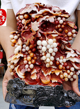 红硕果累累葡萄大摆件客厅装饰品