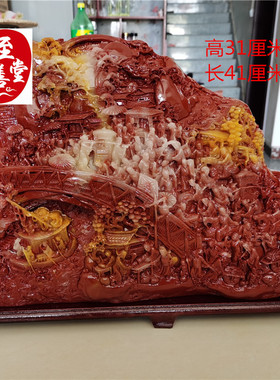 清明上河图风水玄关摆件寿山石雕