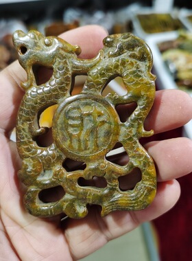 玉石原石仿古玉老玉天然岫玉雕F