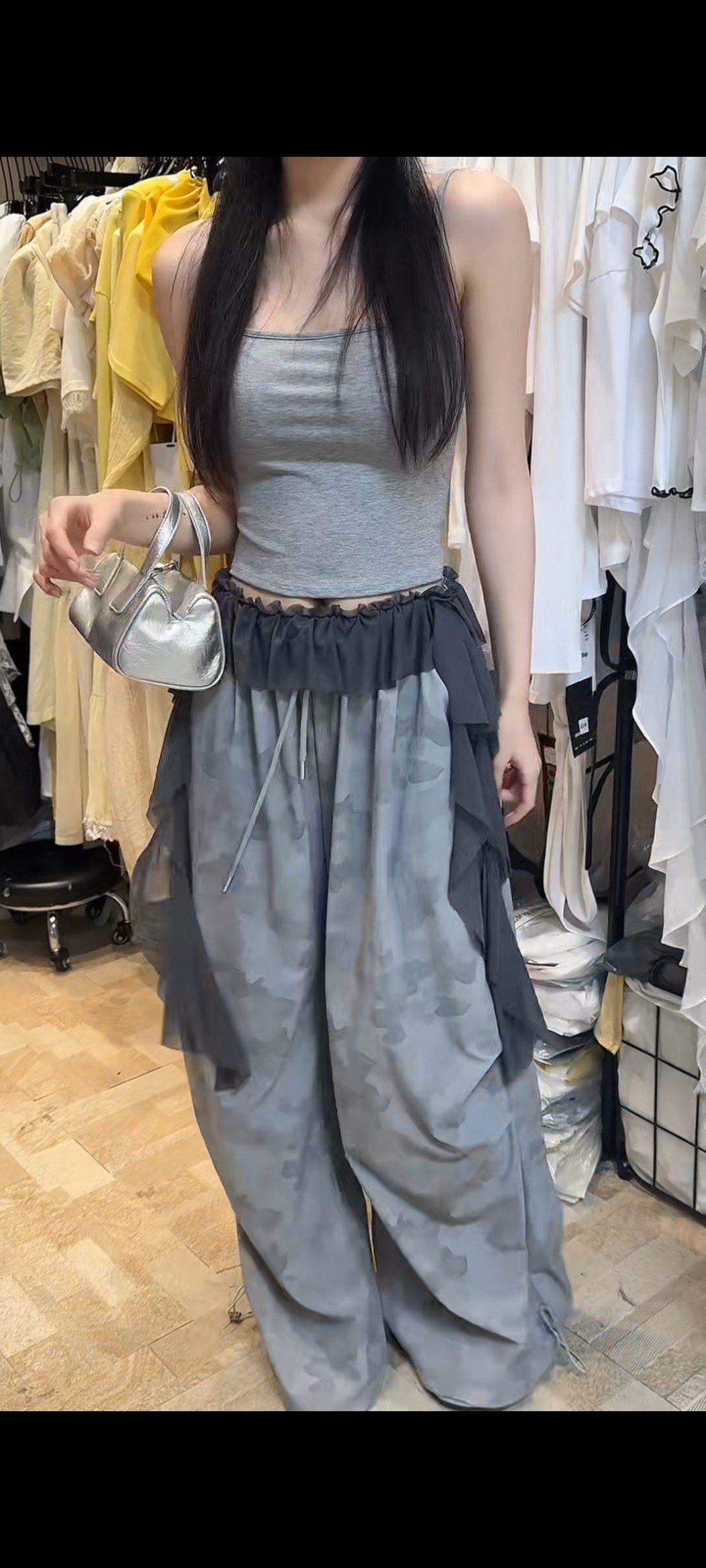 夏天薄款凉快舒服时尚潮范儿迷彩裤阔腿裤休闲裤图片