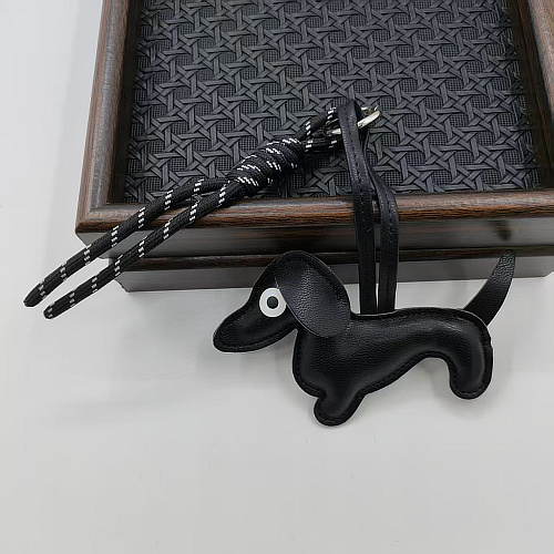 出口原单    PU皮腊肠狗包包挂件卡通小狗钥匙扣配件