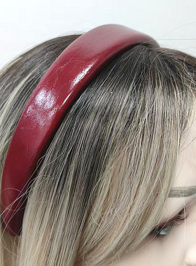 出口原单    亮漆皮PU加棉3公分头箍欧美高颅顶精致发卡