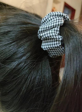 翡德千鸟格布艺欧美款弹片发束