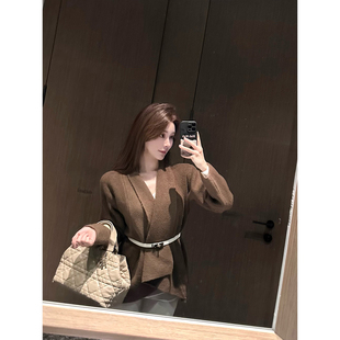 CCZEE【暮秋晚风】row系不规则针织外套女秋季极简慵懒风宽松开衫