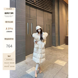 狐狸毛领羽绒服2025新款 长款 时尚 韩版 CCZEE 设计感冬季 云朵漫步