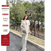 CCZEE 子 女夏宽松显瘦垂感拖地休闲阔腿裤 冰桃恋恋 仿醋酸冰肌裤