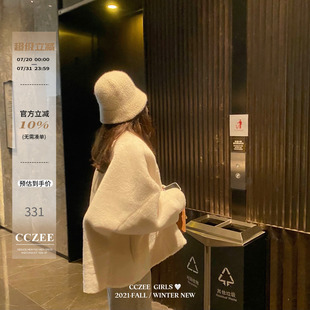 CCZEE 外套上衣 软糯短绒时尚 保暖皮草女显瘦宽松短款
