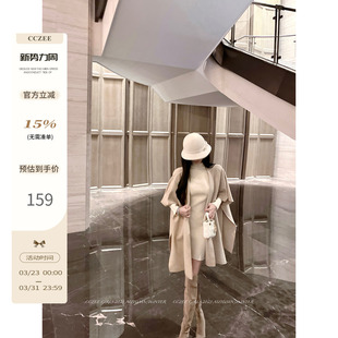 CCZEE 披肩外搭女秋冬宽松遮肉显瘦针织小众斗篷外套 罗马假日