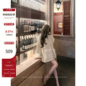 CCZEE 白月光 狐狸毛苏力羊毛大衣女冬百搭廓形宽松显瘦呢子外套