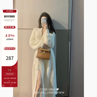 貂绒毛毛外套女 高级感浴袍大衣女中长款 CCZEE 女神范