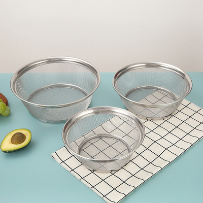 食品级304不锈钢厨房洗菜篮网篮水果篮家用沥水盆淘米篮洗米筛