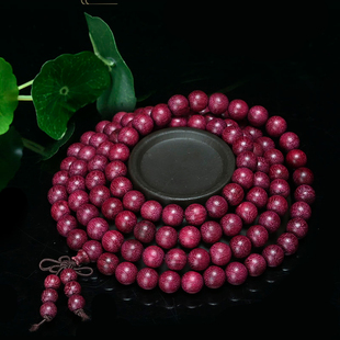 天然正品 8mm108颗男女士情侣手链 紫罗兰佛珠芯苏木玫瑰金丝楠6