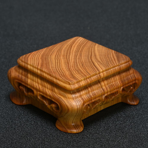 崖柏木陈化料方形桌底座长6.7cm新中式创意小摆件家居装饰工艺品