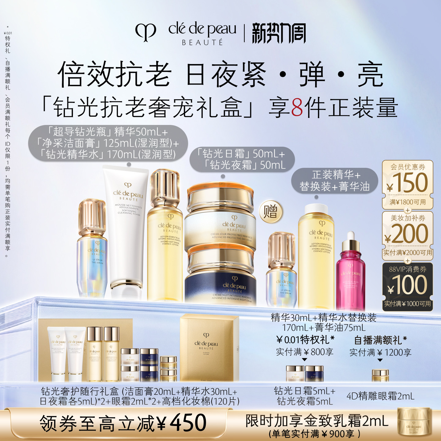 【顺丰速达】肌肤之钥CPB钻光抗老奢护套装日夜霜精华紧致礼盒
