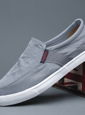 2026宝达男帆布鞋春秋透气男士老北京休闲鞋一脚蹬懒人防臭开车鞋