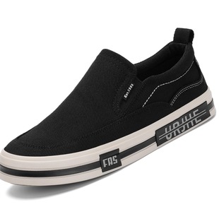 新款 帆布鞋 秋季 闪步男士 休闲纯色简约风平底布鞋 多巴胺色系开车鞋