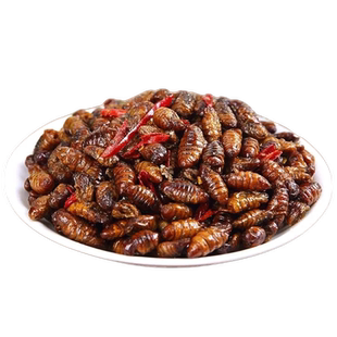 PXZ香酥蚕蛹开袋即食山东土特产麻辣五香茧蛹子油炸下酒菜熟零食