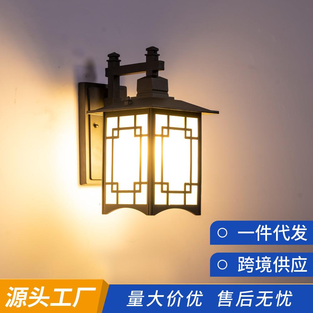 新中式壁灯太阳能庭院墙壁别墅户外大门工程LED防水楼梯壁灯