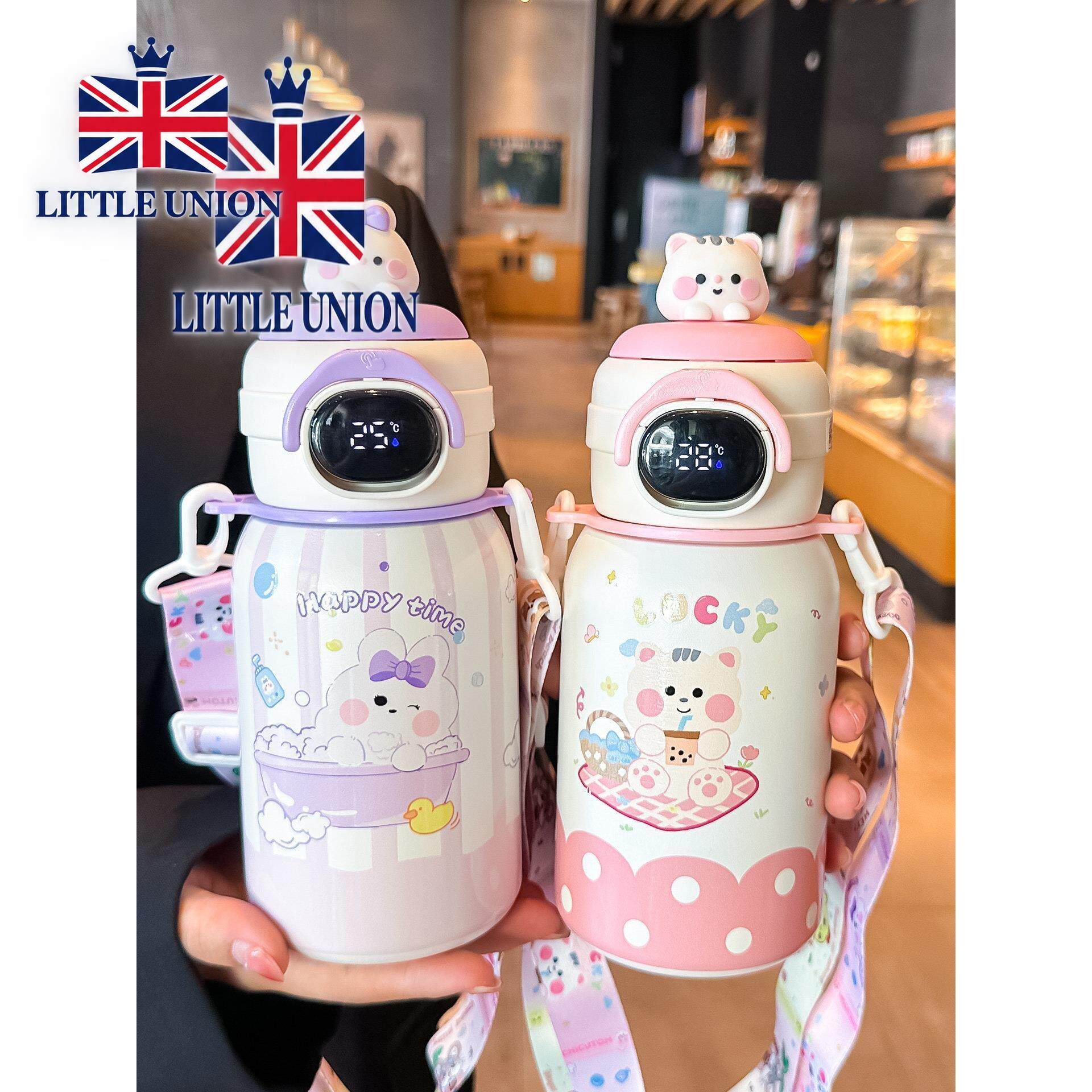 英国LITTLE UNION智能显温儿童保温杯女孩幼儿园可爱水杯学生上学