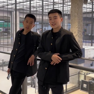 高级感痞帅新中式中山装夹克男春秋崔浩然同款休闲立领西装外套潮