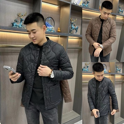 冬季新款唐装棉服男士休闲立领复古加棉外套简约休闲痞帅修身夹克