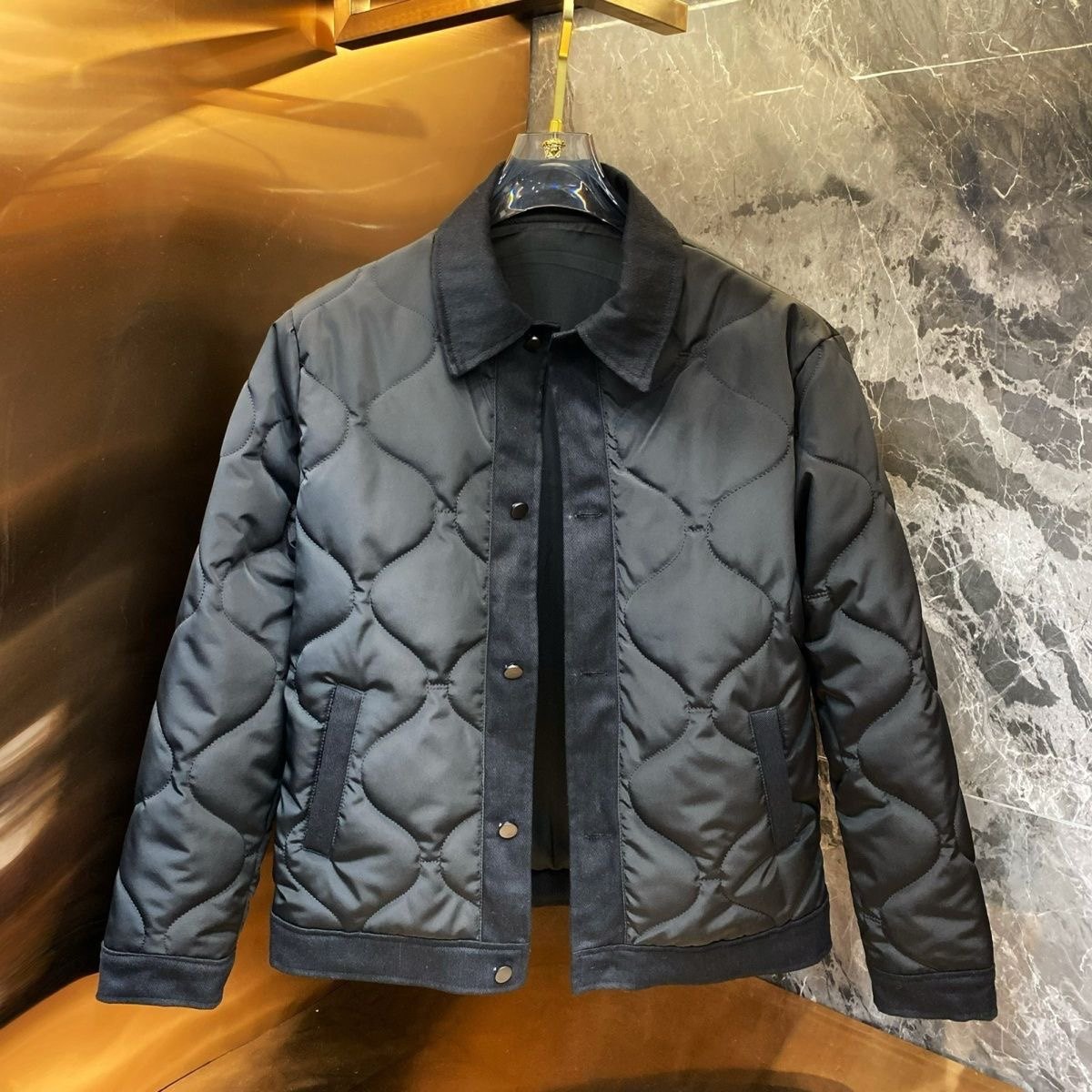 冬季新款休闲翻领加棉厚款欧货夹克男士外套网红同款韩版修身棉服