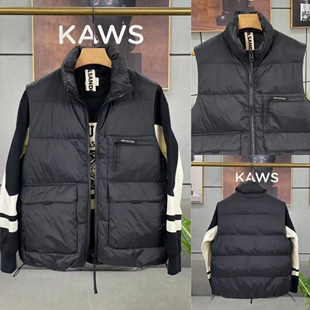 立领加棉坎肩休闲保暖修身 羽绒棉马甲男工装 纯色背心外套 新款 冬季