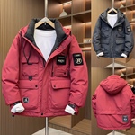 冬季新款羽绒服工装抗寒连帽上衣男保暖户外白鸭绒冲锋衣加厚外套