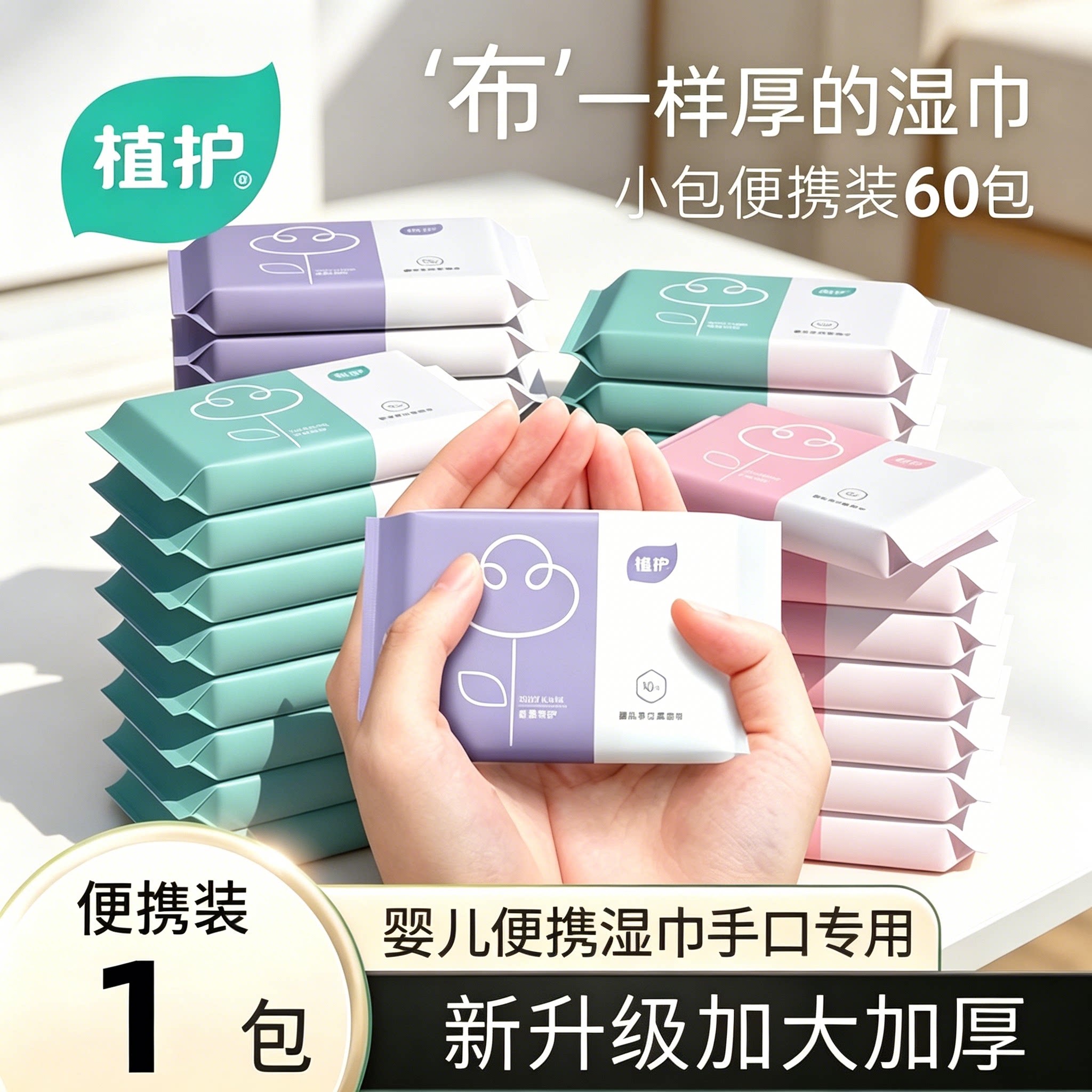 植护婴儿手口屁便携小包湿巾图片