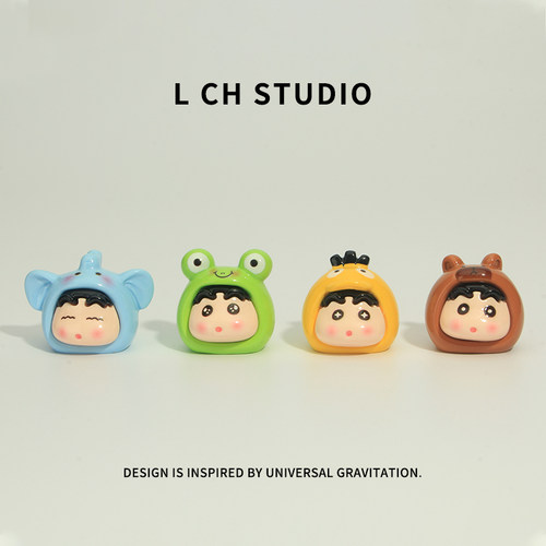 卡通可爱总动员实色小新树脂饰品