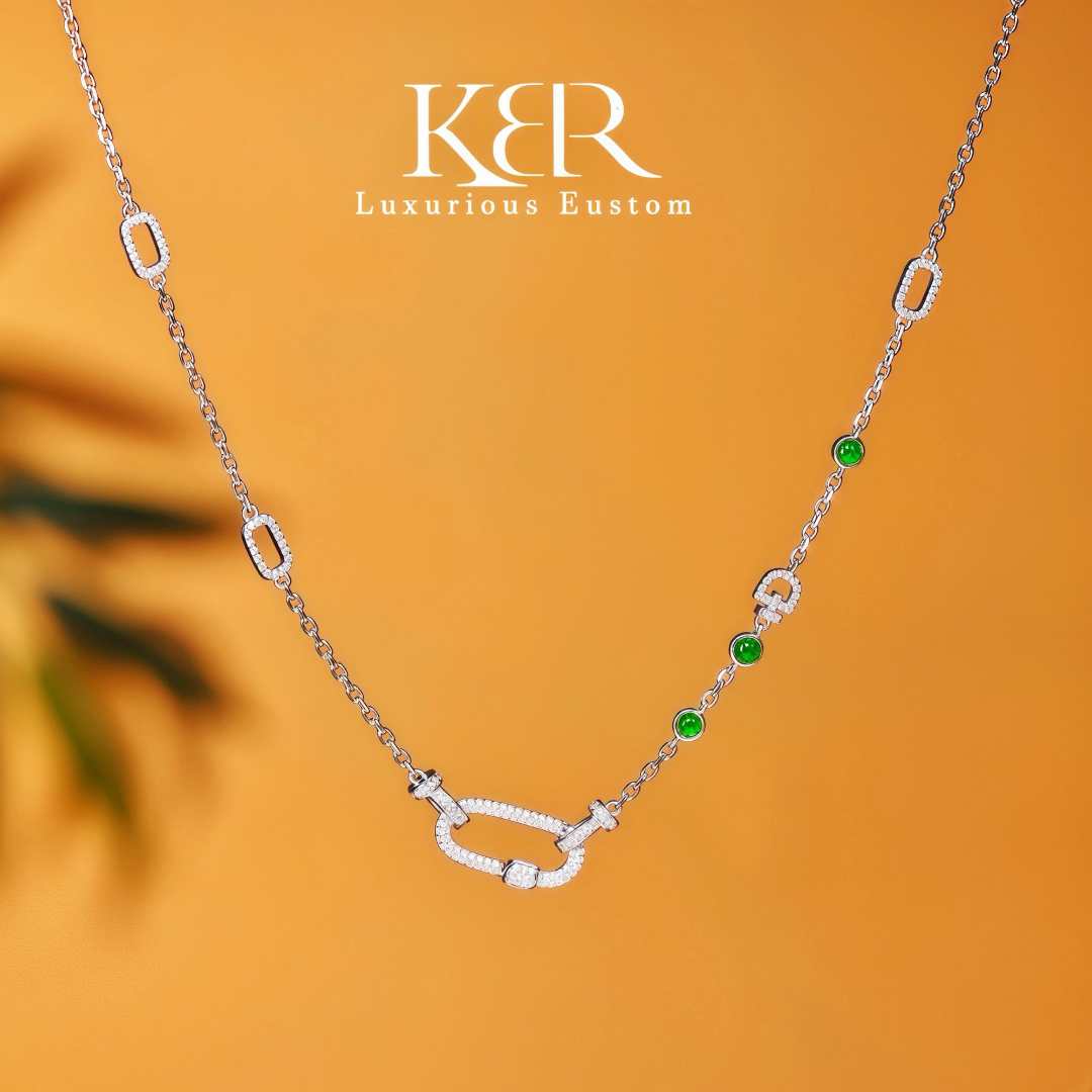 【颖有尽有】高定设计款天然A货翡翠项链简约轻奢KBRKRL0519044