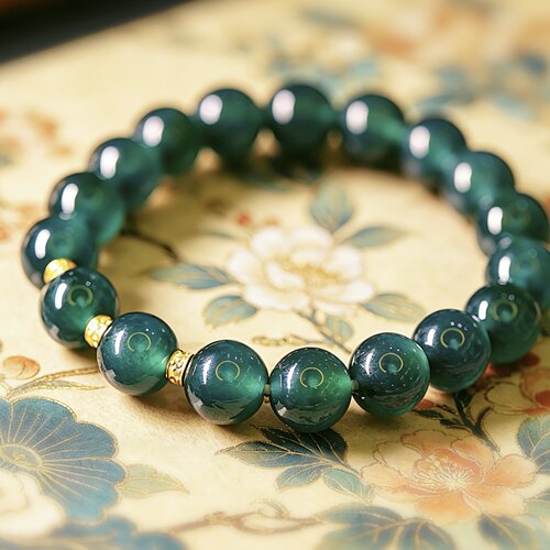 【粉红粉丝专享】18K金天然A货翡翠收藏级圆珠手串手链KBR1218003